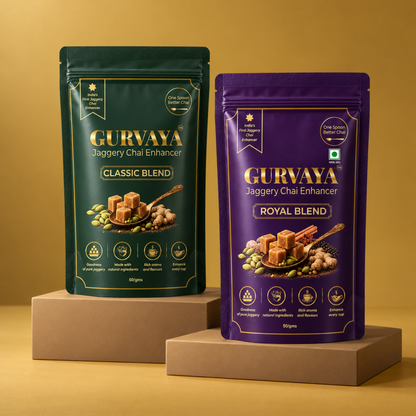 Classic Blend & Royal Blend – Pack of 2 | Premium Jaggery Chai Enhancer Combo