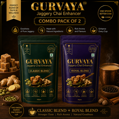 Classic Blend & Royal Blend – Pack of 2 | Premium Jaggery Chai Enhancer Combo